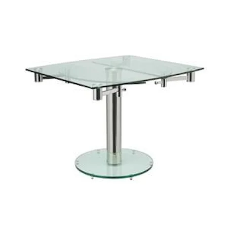 Modern Glass and Stainless Steel  Extension Table